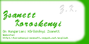 zsanett koroskenyi business card